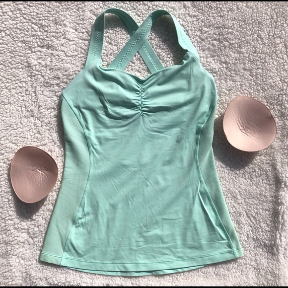lululemon athletica Tops - Lululemon Criss Cross Back Tank  Mint Green
